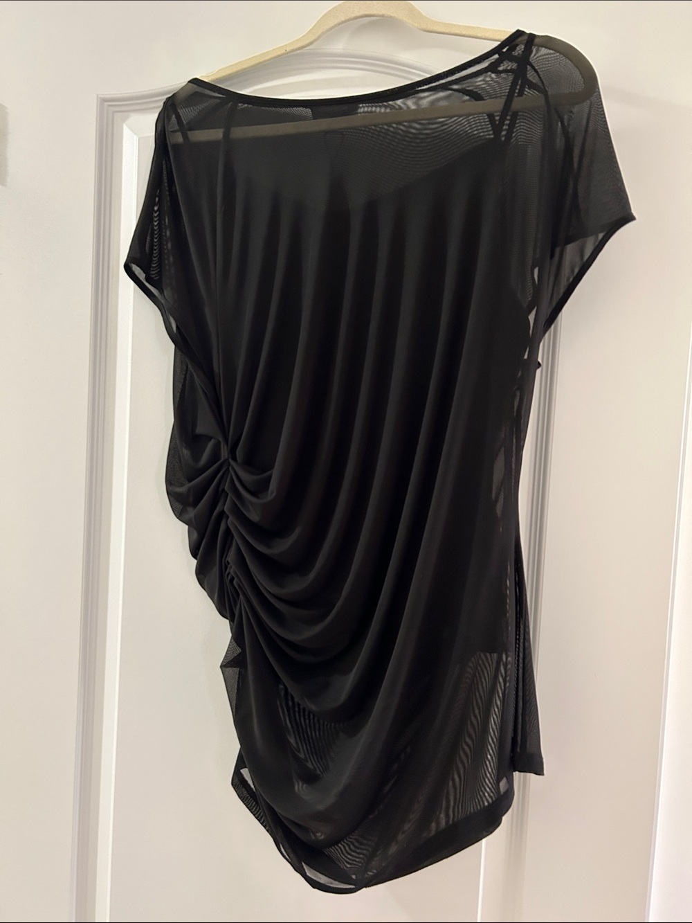 Calvin Klein Black Draped Tunic Top NWT XL